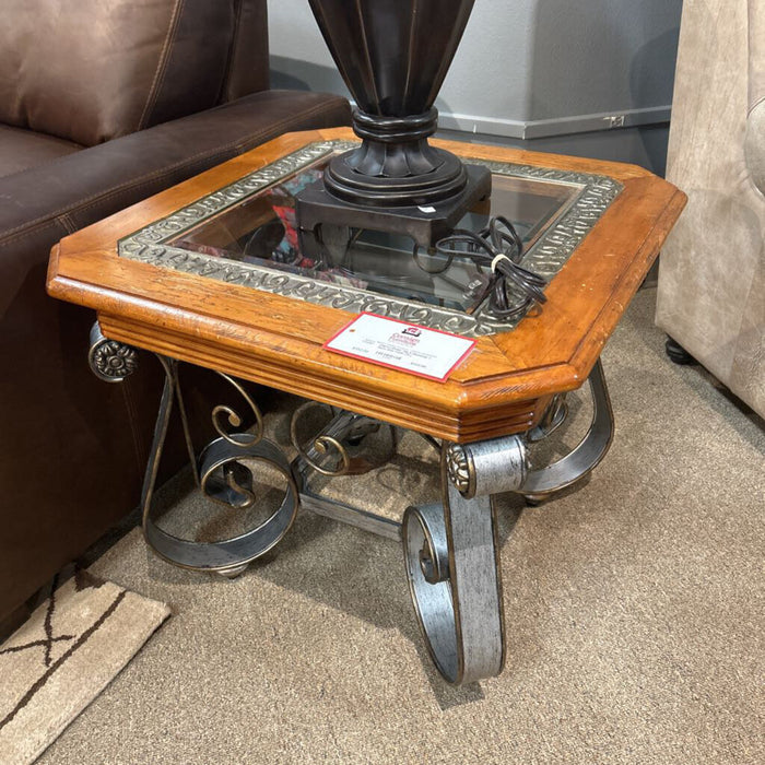 Glasstop + Slate End Table (TL)