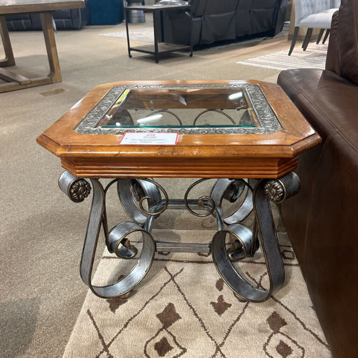 Glasstop + Slate End Table (TL)