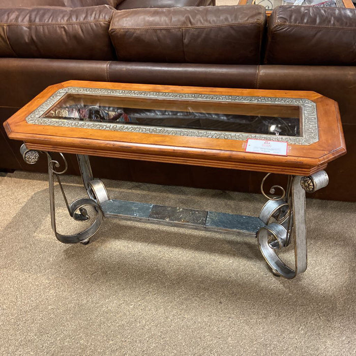 Glasstop + Slate Sofa Table (BLH)