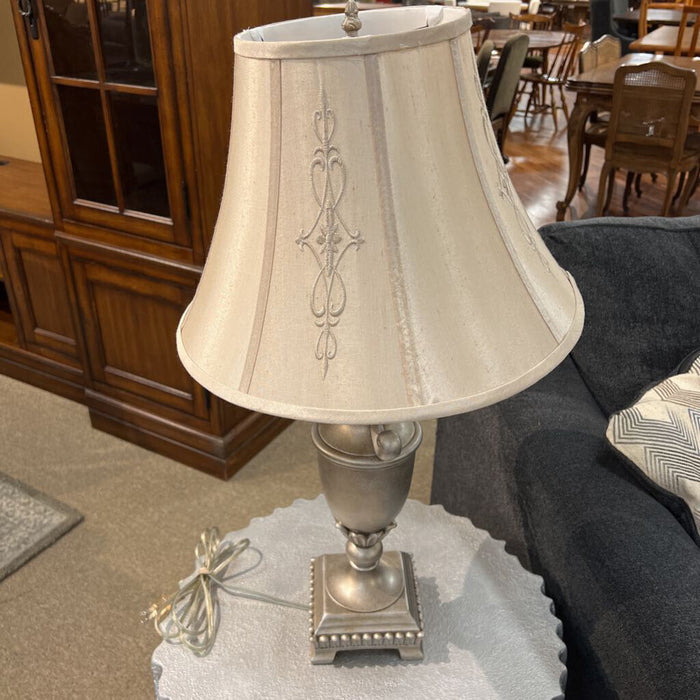 Silver Ornate Table Lamp (CI)