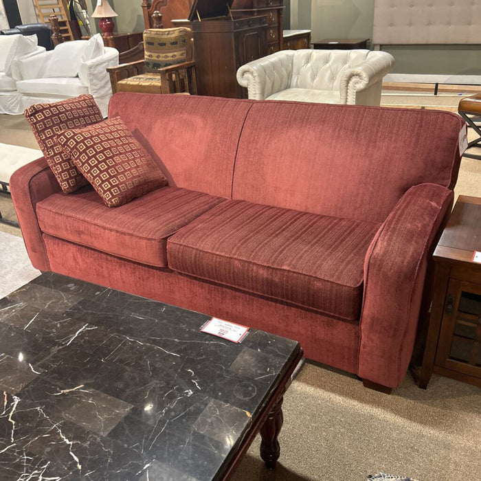 Red Fabric Broyhill Sofa (AHH)