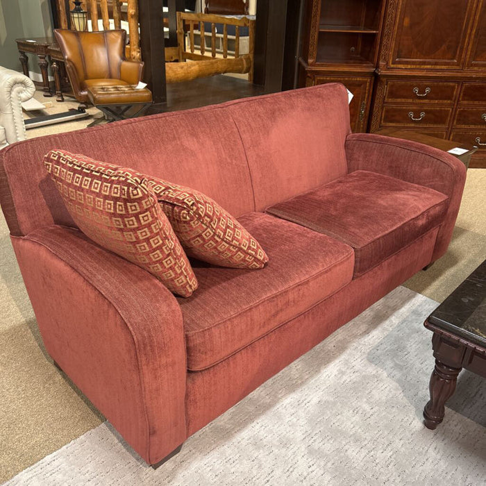 Red Fabric Broyhill Sofa (AHH)