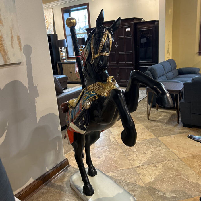 Black Carousel Horse + Base