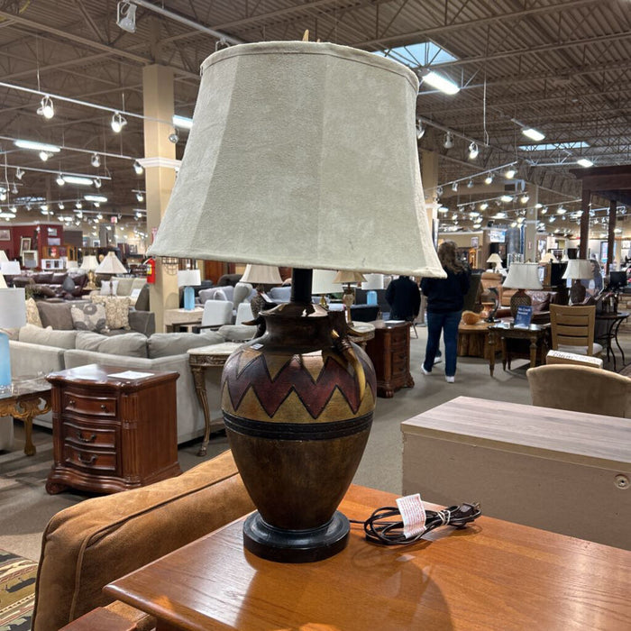 Brown Table Lamp w/ Antler Pieces