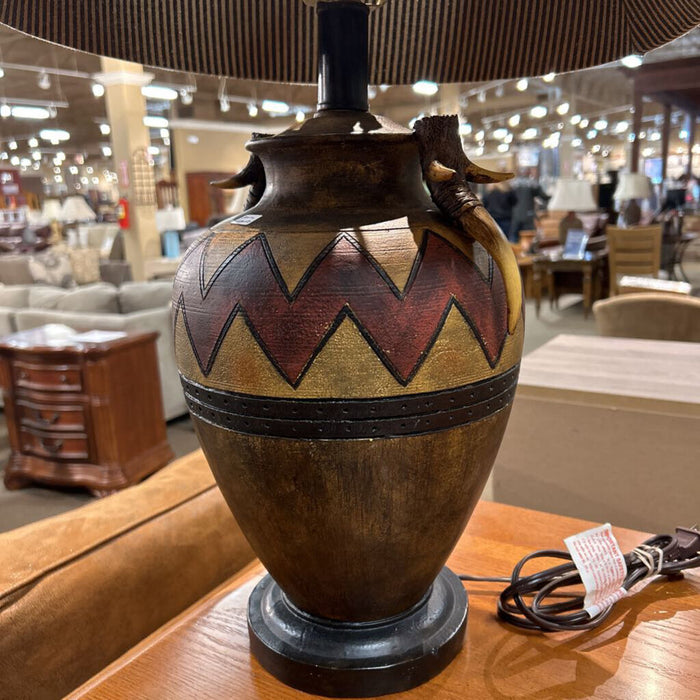 Brown Table Lamp w/ Antler Pieces