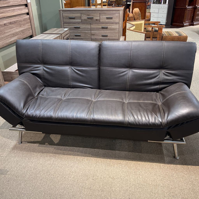 Powered Brown Leather Futon