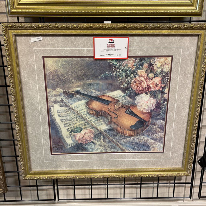 Gold Frame Violin Art