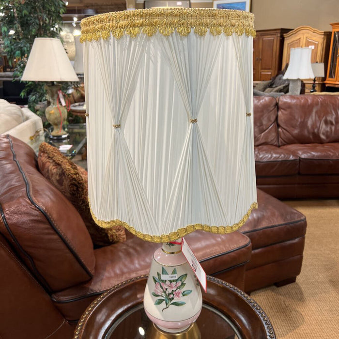 Floral Antique White + Gold Lamp