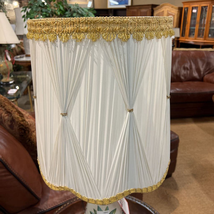 Floral Antique White + Gold Lamp