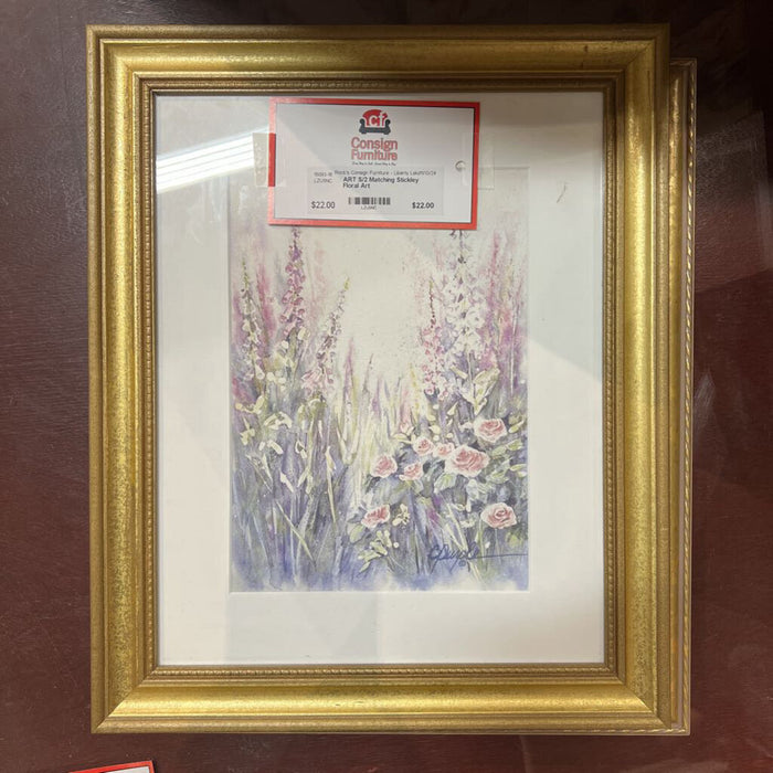 S/2 Matching Stickley Floral Art