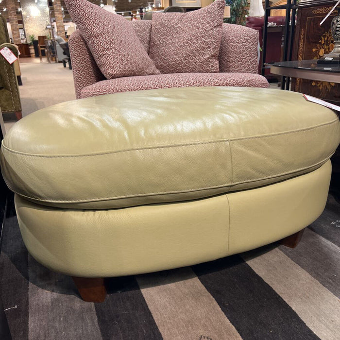 White Leather Ottoman