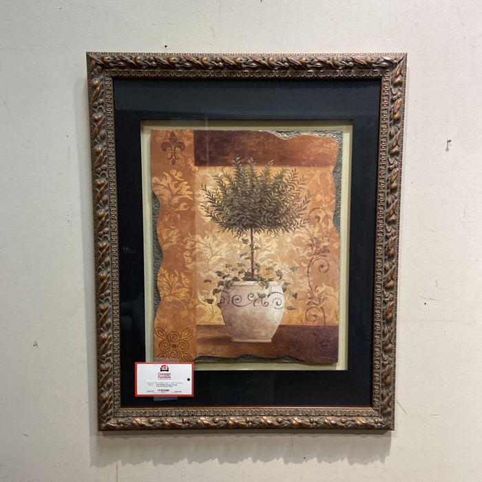 Brown Ornate Framed Potted Plant