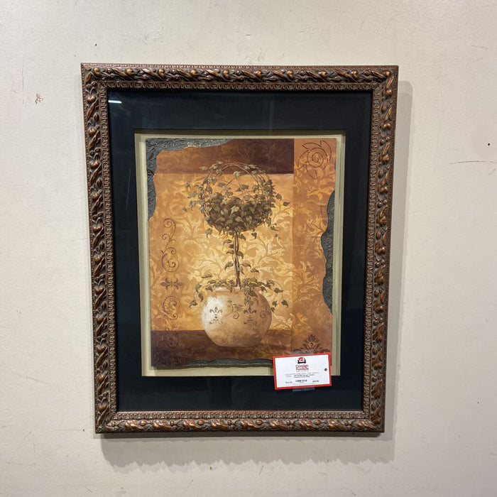 Brown Ornate Framed Potted Plant