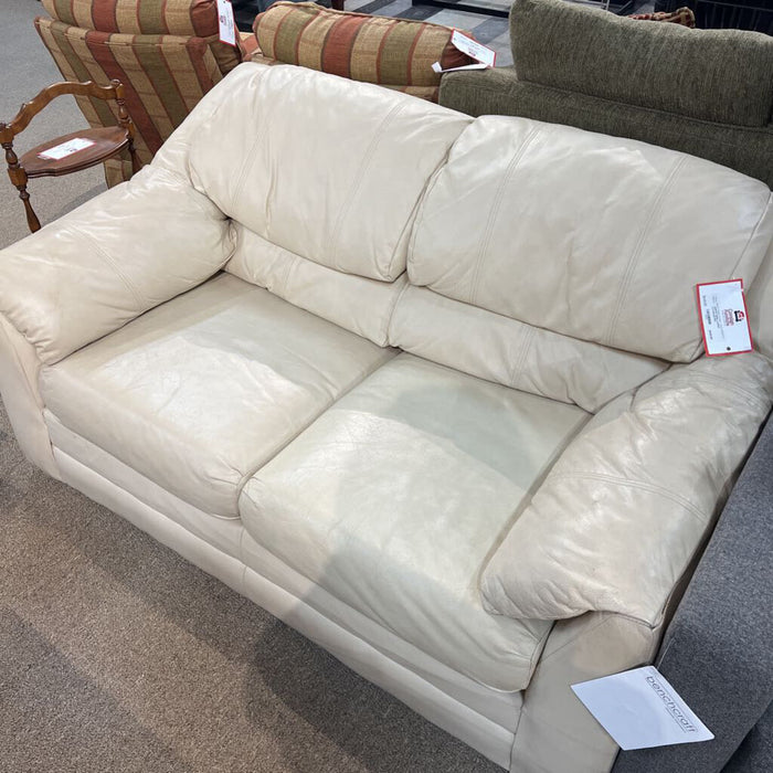 White Leather Loveseat