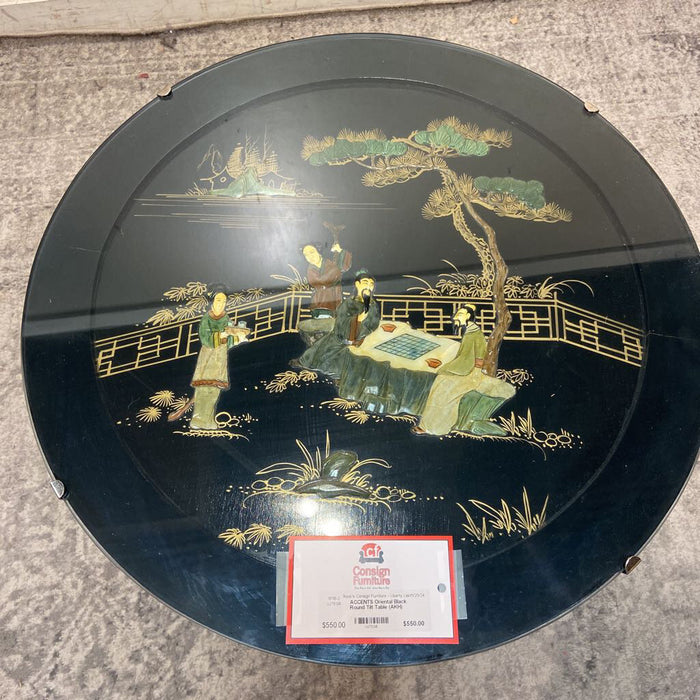 Oriental Black Round Tilt Table