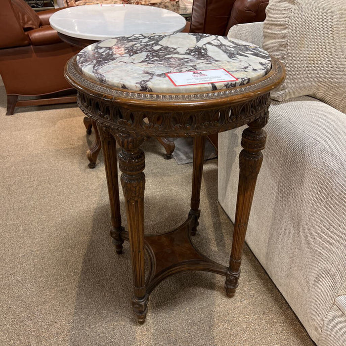 Orntate Carved Marble Pedestal Table