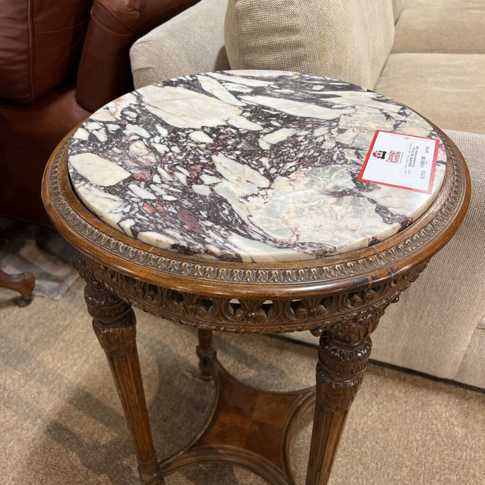 Orntate Carved Marble Pedestal Table