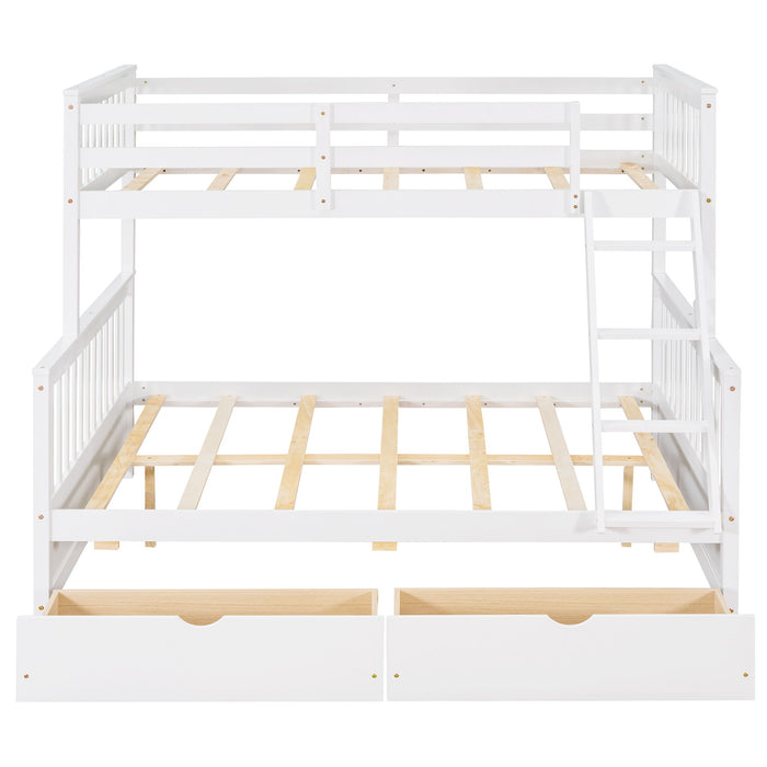 Bunk Bed With Ladders And 2 Storage Drawers