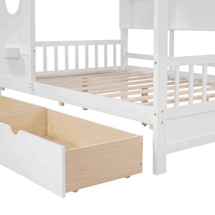 Modern Design House Bed With Storage Shelf