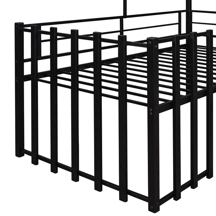 Loft Bed With Roof, Window, Guardrail, Ladder