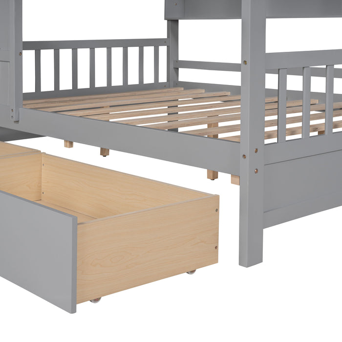 Modern Design House Bed With Storage Shelf
