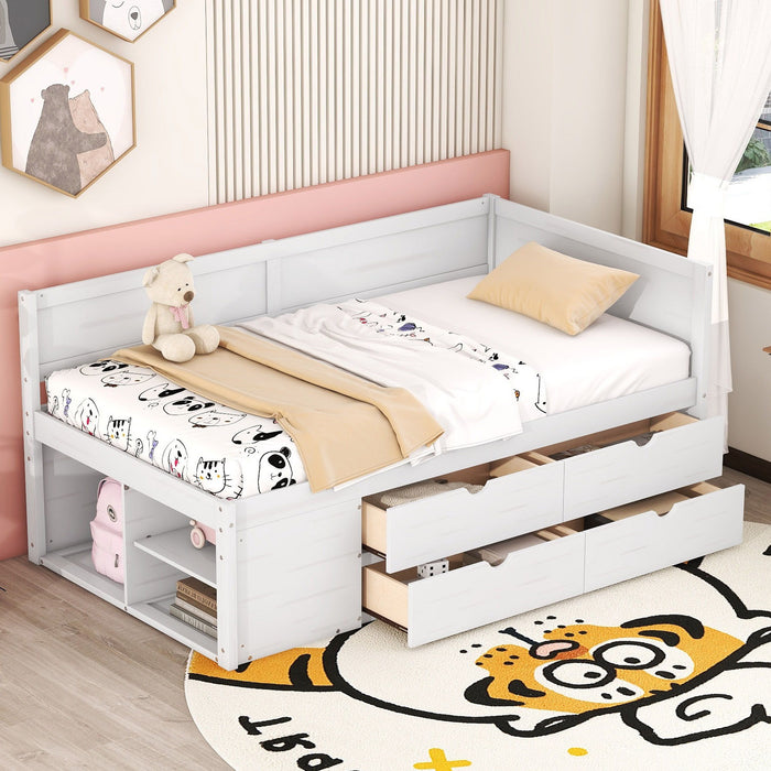 Daybed With Drawers And Shelves