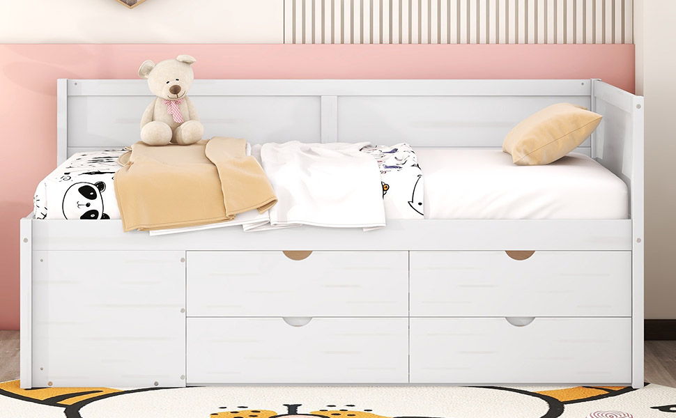 Daybed With Drawers And Shelves