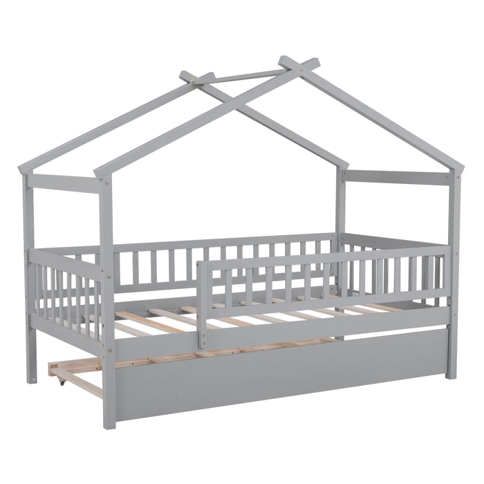 Creativity House Bed With Twin Size Trundle