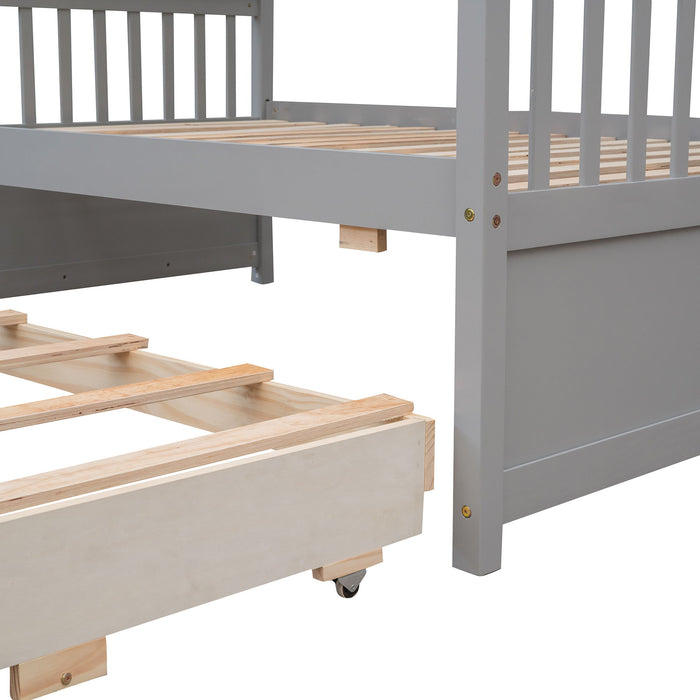 Bunk Bed With Twin Size Trundle And Drawers