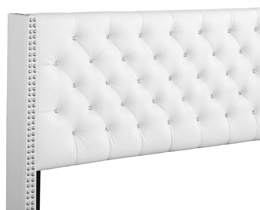 Upholstered Nailhead Trim Chic Bed
