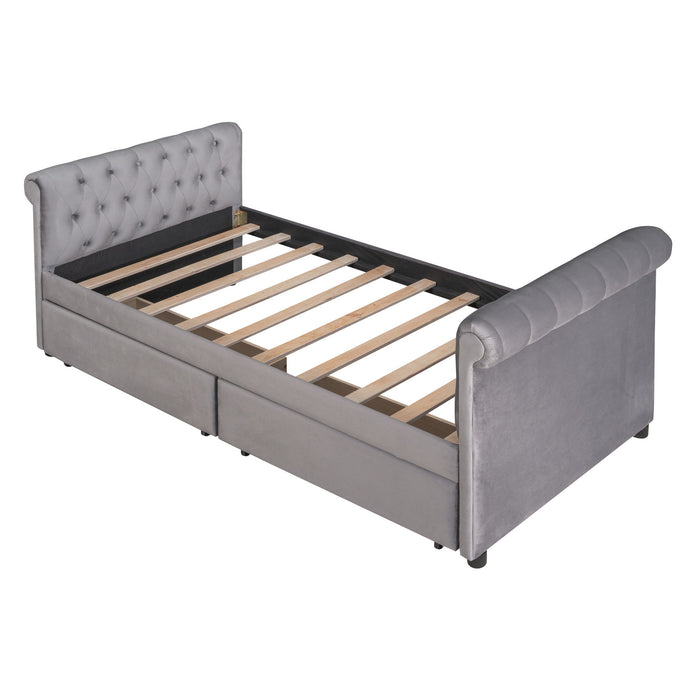 Upholstered Daybed, Wood Slat Support