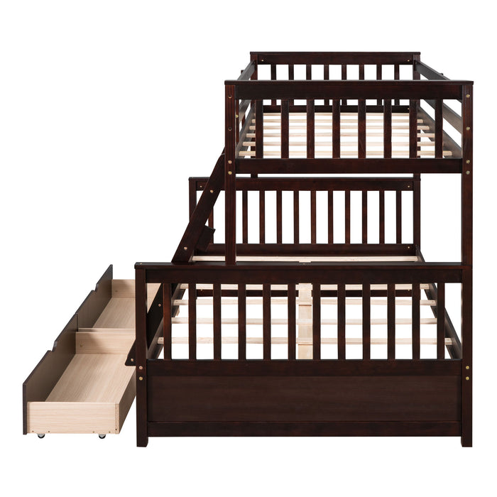 Bunk Bed With Ladders And 2 Storage Drawers
