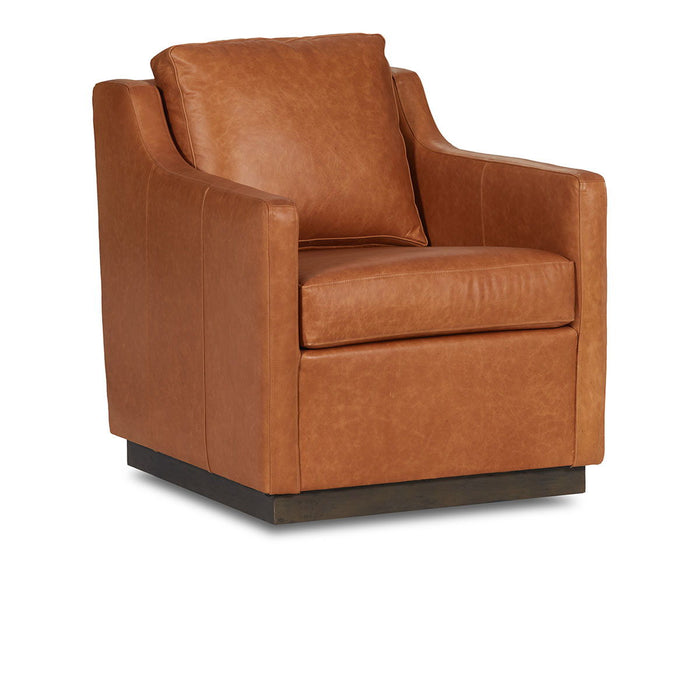 Classic Custom - Amador Swivel Leather Accent Chair - Coin