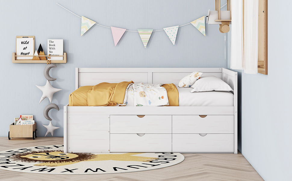 Daybed With Drawers And Shelves