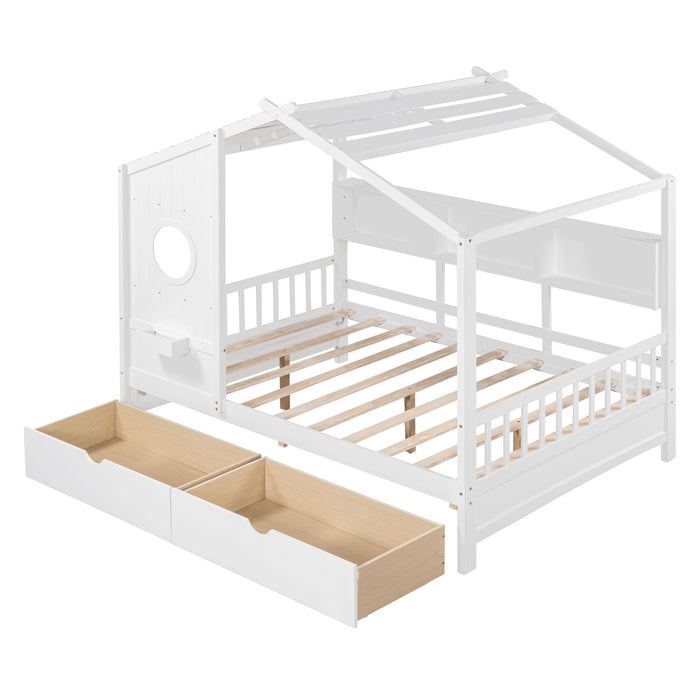 Modern Design House Bed With Storage Shelf