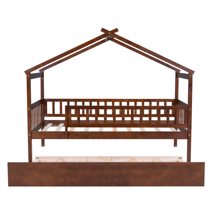 Creativity House Bed With Twin Size Trundle