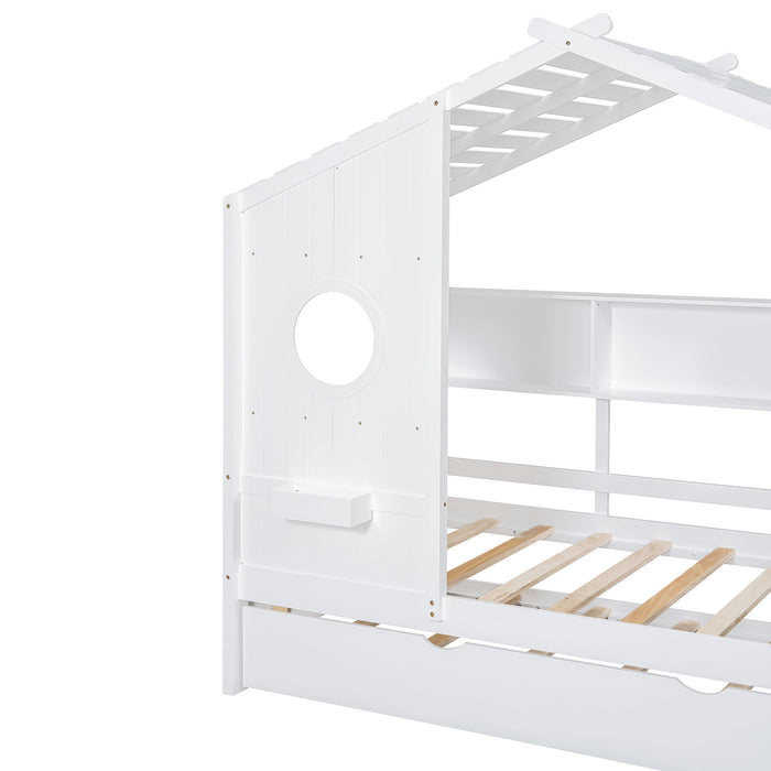 Modern Design House Bed With Storage Shelf