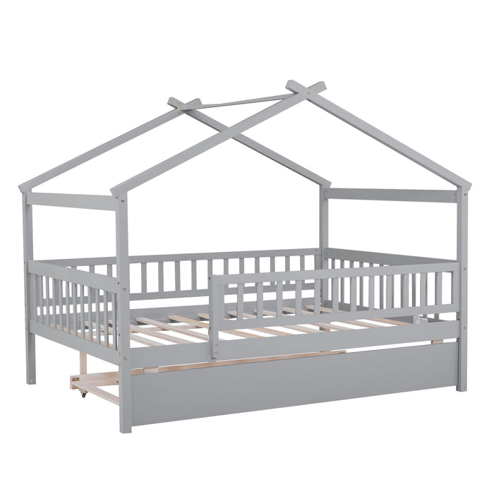 Creativity House Bed With Twin Size Trundle