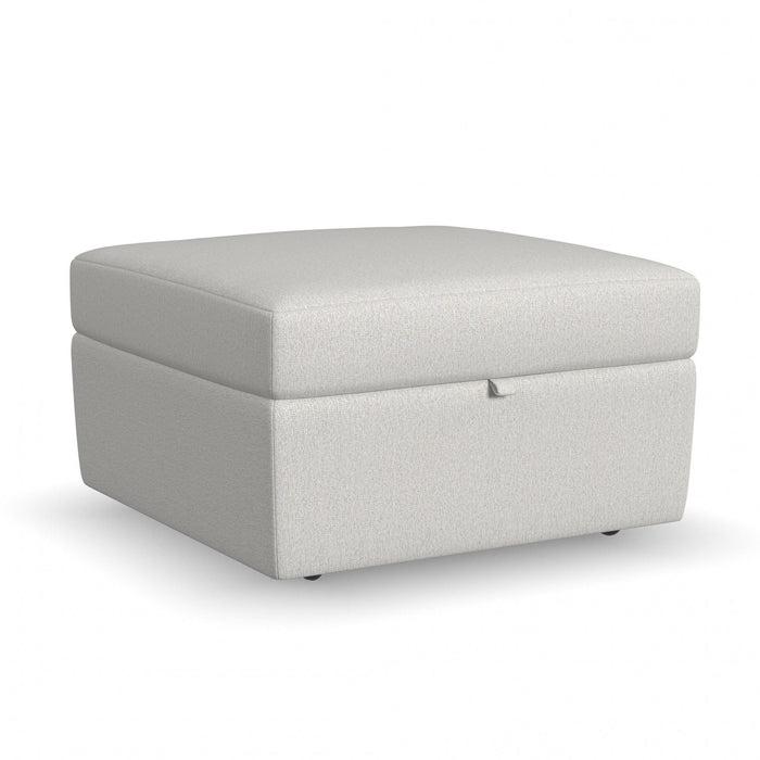 Flex - Square Storage Ottoman - Pearl Silver