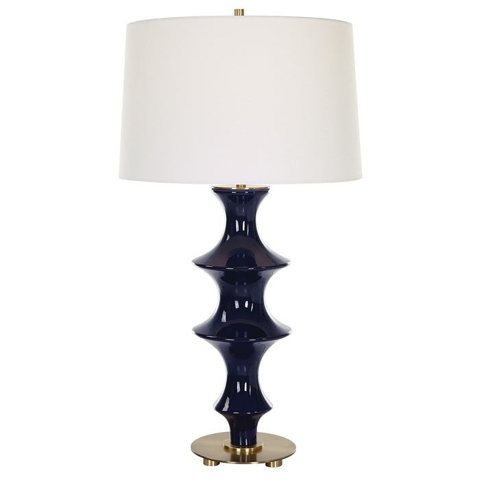 Coil - Sculpted Blue Table Lamp