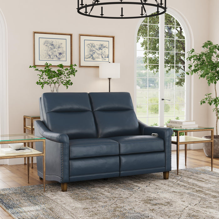 Elizabeth - Power Reclining Loveseat with Power Headrests - Blue