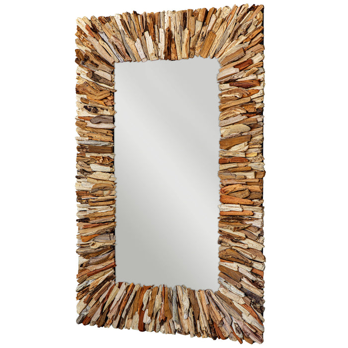 Teak Branch - Rectangular Mirror - Light Brown