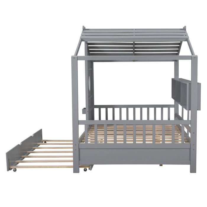 Modern Design House Bed With Storage Shelf
