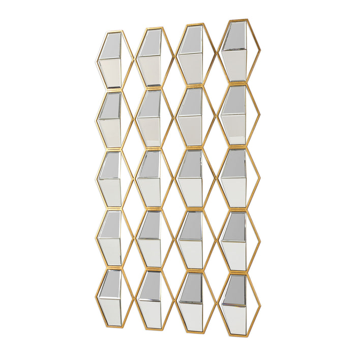 Jillian - Mirrored Wall Art - Gold