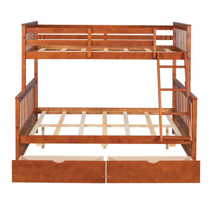 Bunk Bed With Ladders And 2 Storage Drawers