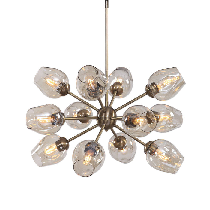 Chet - 12 Light Sputnik Chandelier - Light Brown