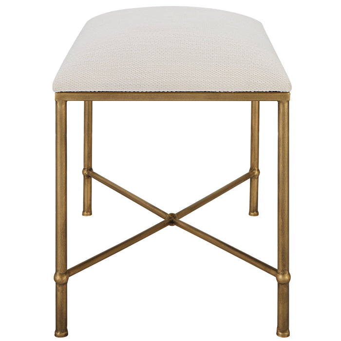 Avenham - Small Framed Bench - Gold & White