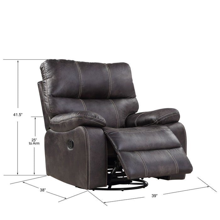 Jessie James - Swivel Recliner - Dark Graphite