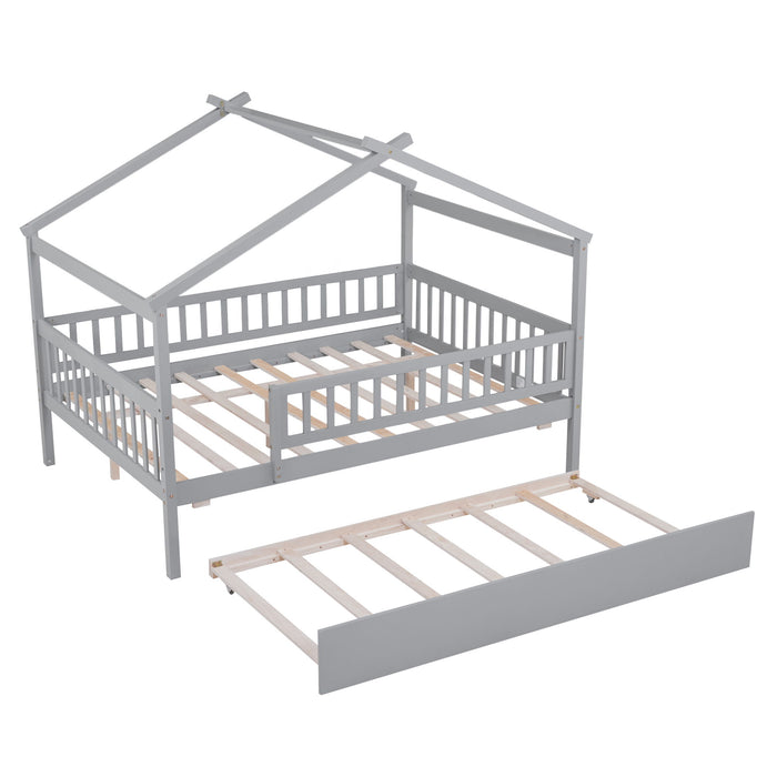 Creativity House Bed With Twin Size Trundle