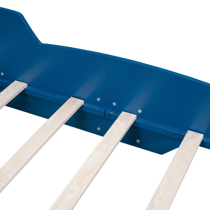 Race Car-Shaped Platform Bed With Wheels